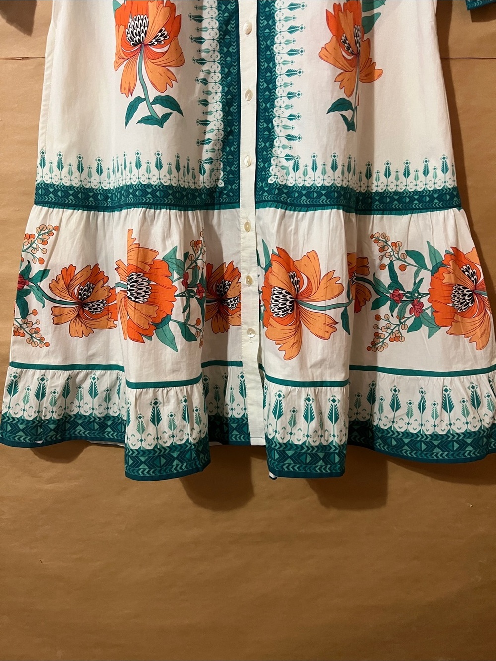 IslaPayal | Lisbon Mini Dress Zinnia Floral White Button Front Size XL - Picture 7 of 13